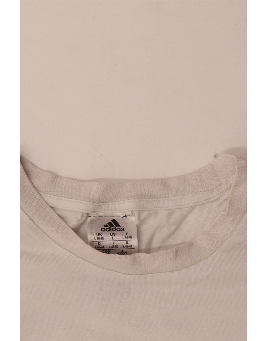 Maglia manica lunga da donna Adidas UK 16/18 grande cotone bianco