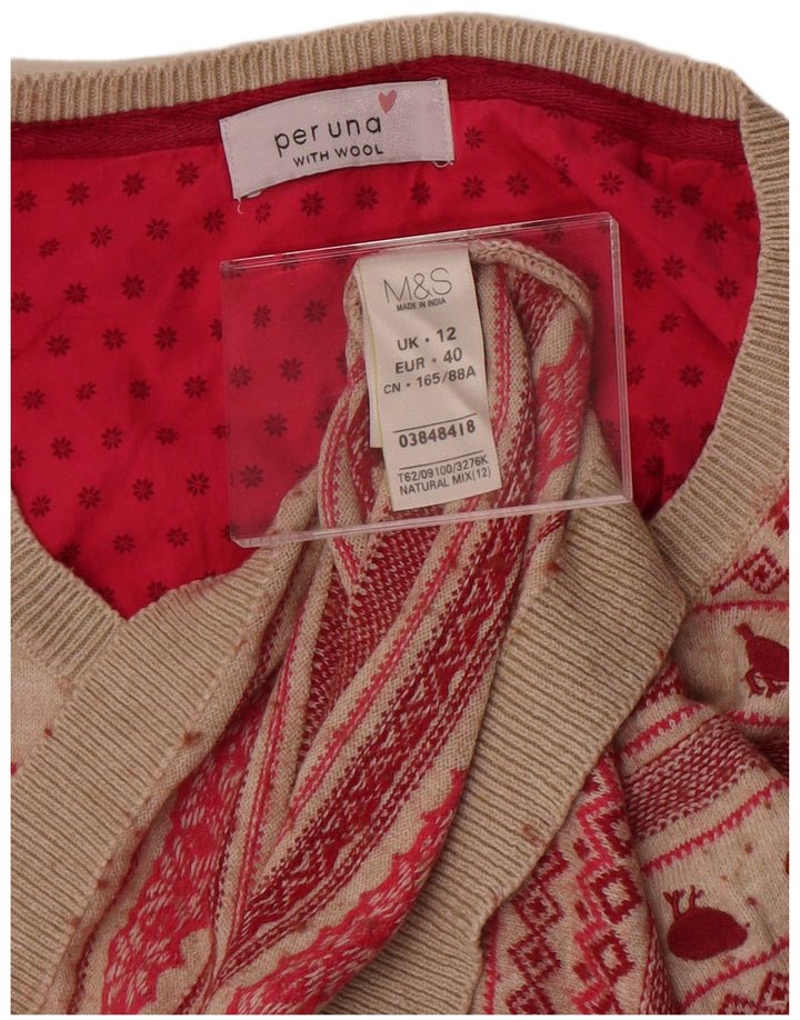 Maglione cardigan Marks & Spencer da donna Per Una UK 12 Beige medio