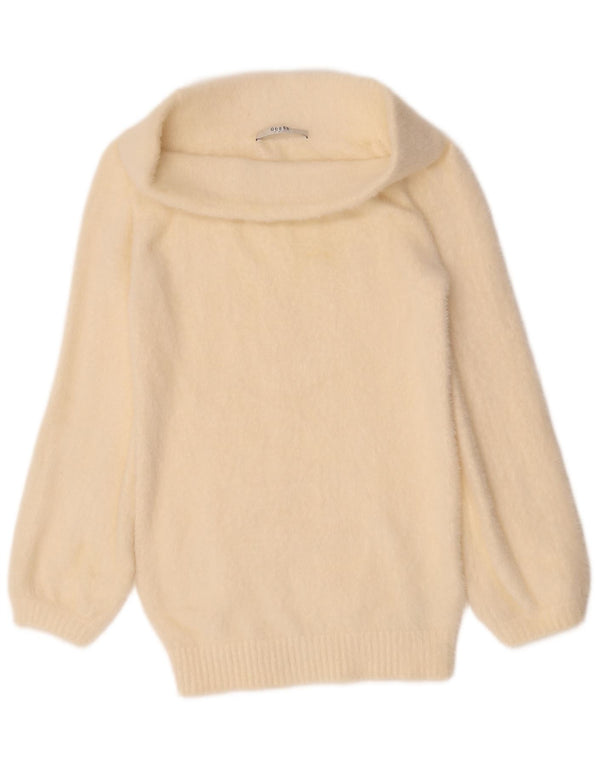 Maglione maglione oversize da donna Guess con collo alto UK 4 XS in poliammide bianco sporco
