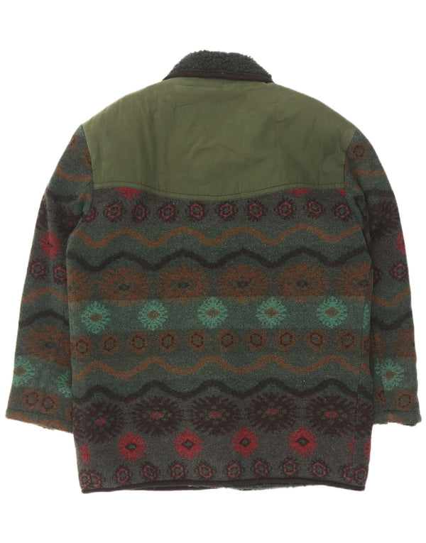Cappotto giacca a vento da uomo Redpoint UK 42 XL lana geometrica verde