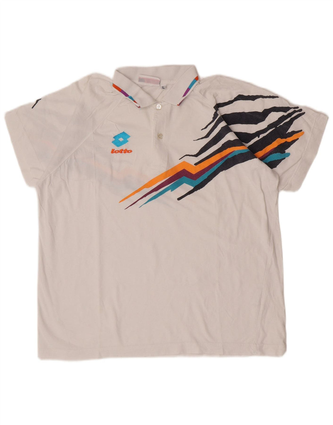 Polo grafica da uomo Lotto Large in cotone bianco