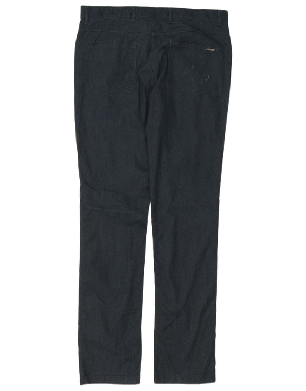Pantaloni casual slim da uomo Dkny W34 L34 cotone blu navy