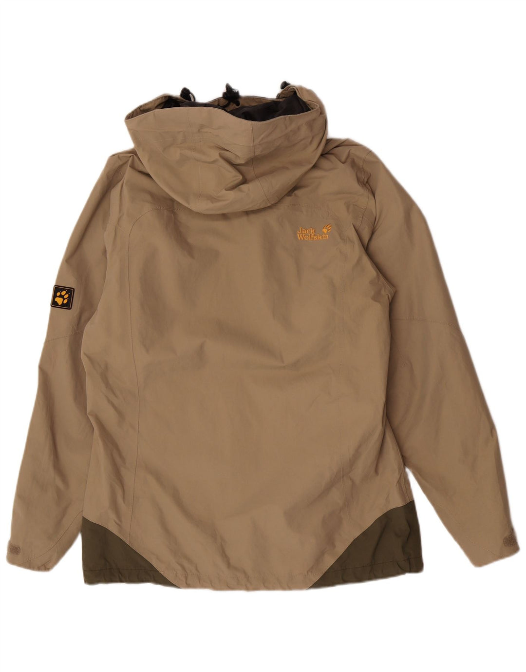 Giacca antipioggia con cappuccio da donna Jack Wolfskin UK 12/14 Colorblock beige medio
