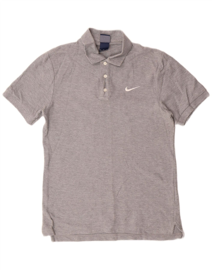 NIKE Mens Polo Shirt Medium Grey Cotton