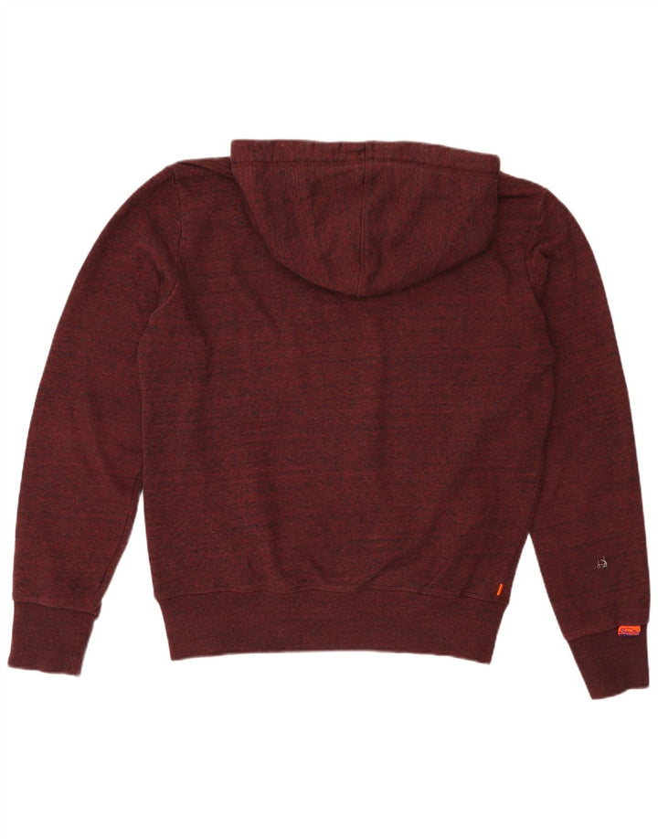 Felpa con cappuccio grafica da uomo Superdry XL bordeaux in poliestere