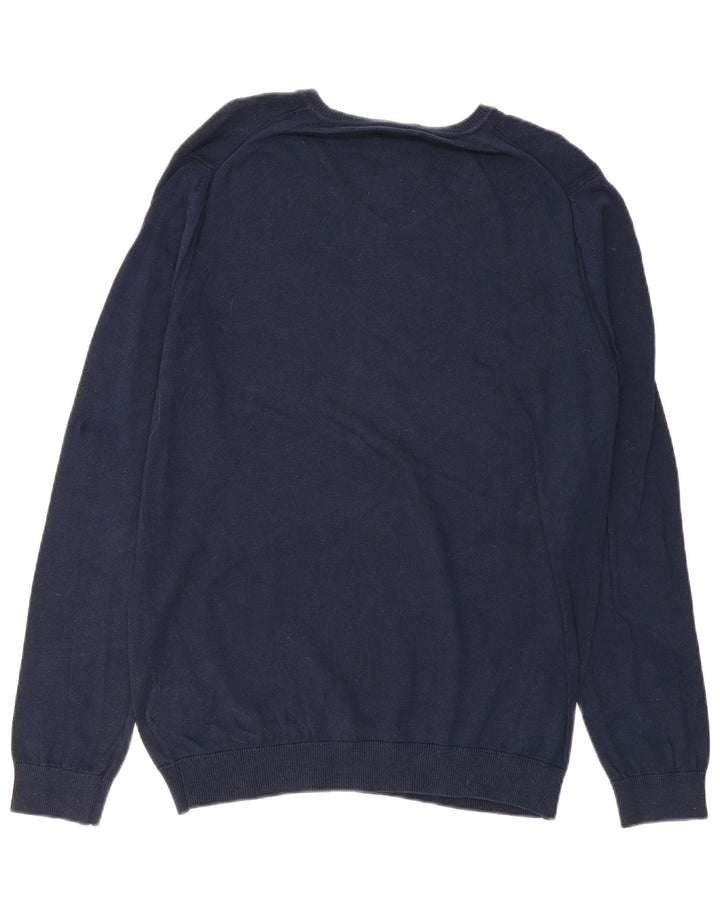 Maglione Lee da uomo con scollo a V in cotone medio blu navy