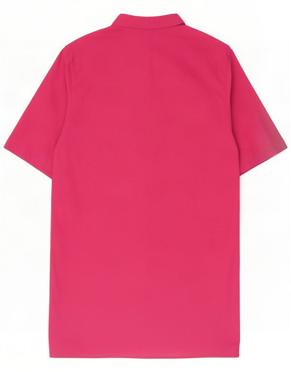 Camicia a maniche corte da donna Benetton UK 14 Large Rosa Cotone