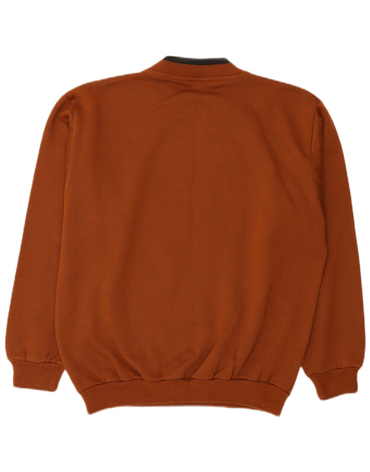 Felpa grafica da uomo vintage in cotone marrone medio