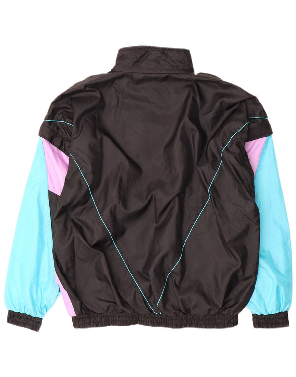 Giacca da ginnastica vintage da uomo XL in poliammide color block multicolore