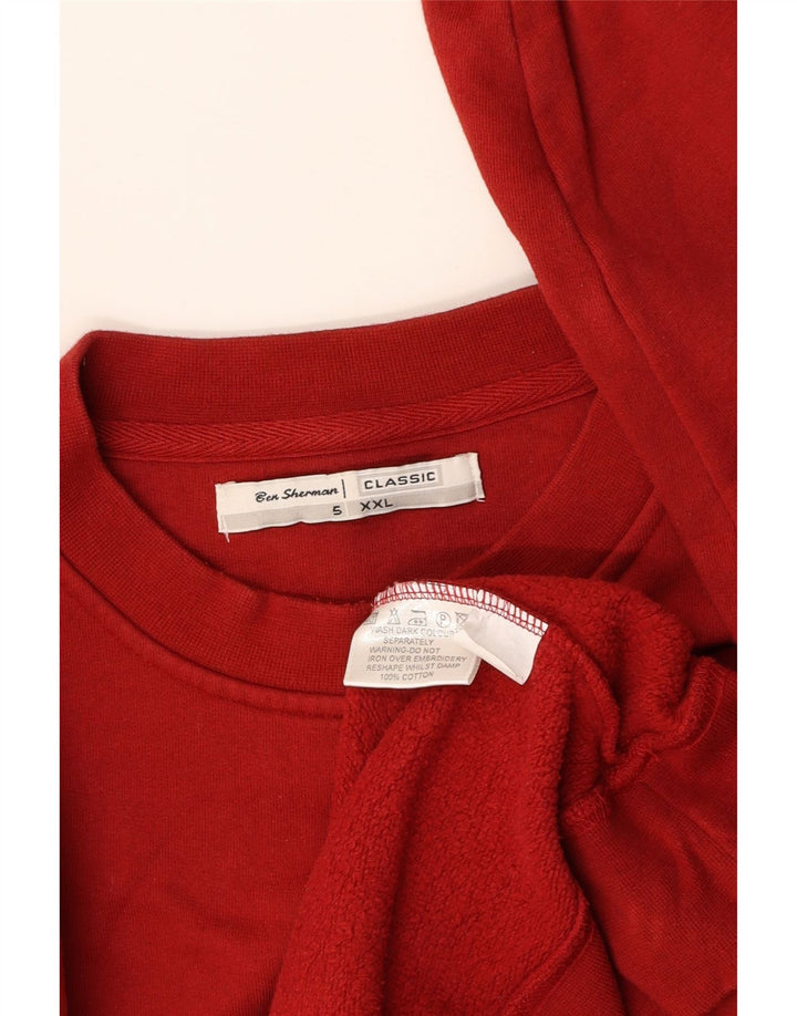 BEN SHERMAN Felpa da uomo Maglione 2XL Cotone rosso
