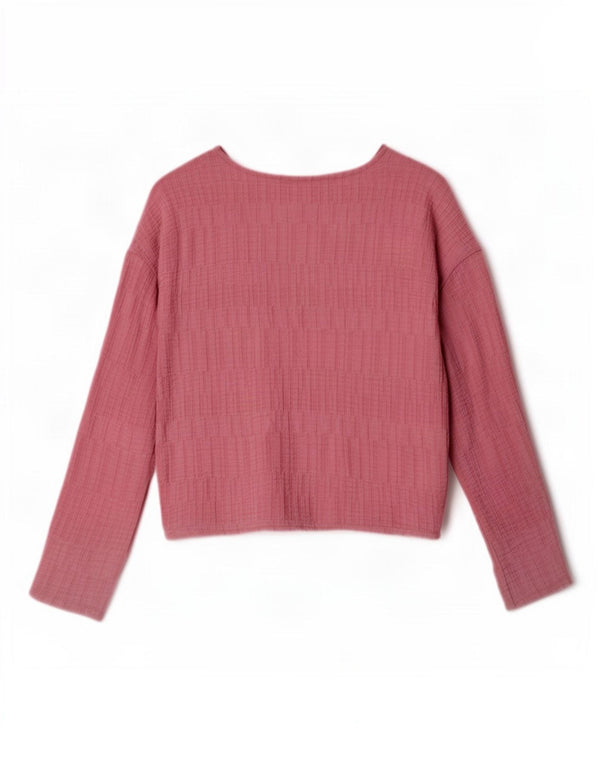Camicetta a maniche lunghe corta da donna Benetton UK 14 Rosa medio