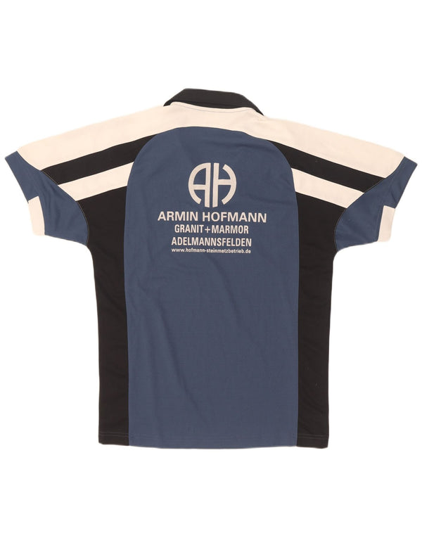 Polo grafica da uomo Adidas UK 36/38 Small Blu navy Colourblock