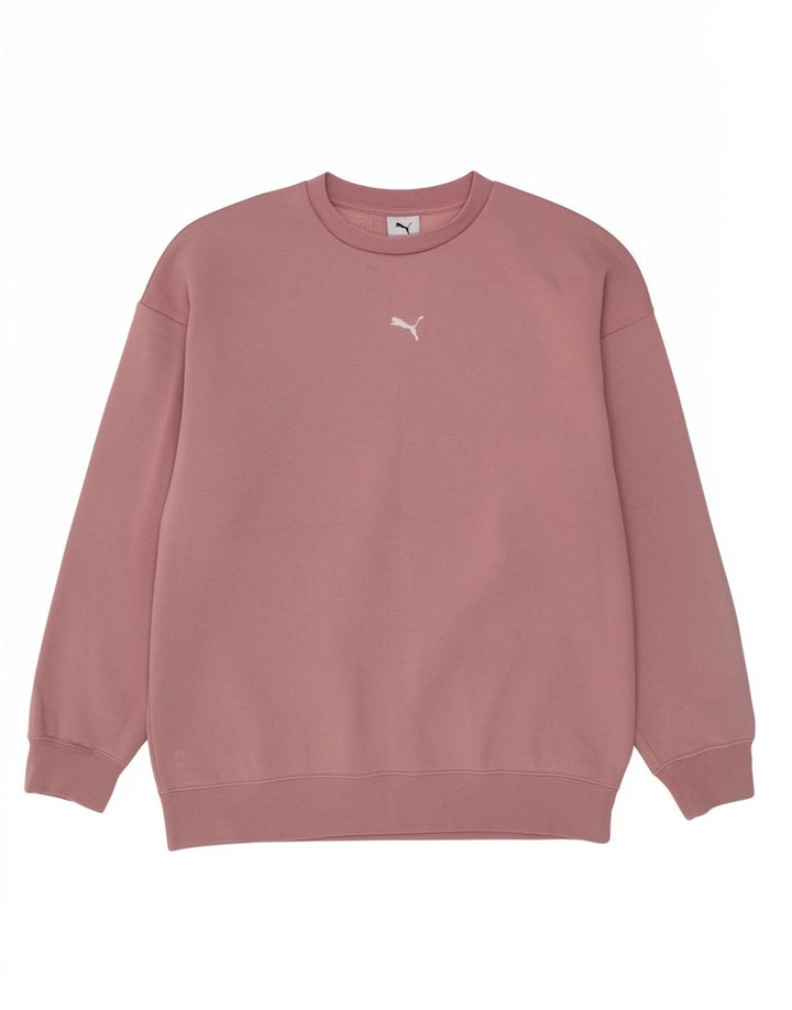 Felpa oversize da donna Puma UK 10 Small Pink Cotton