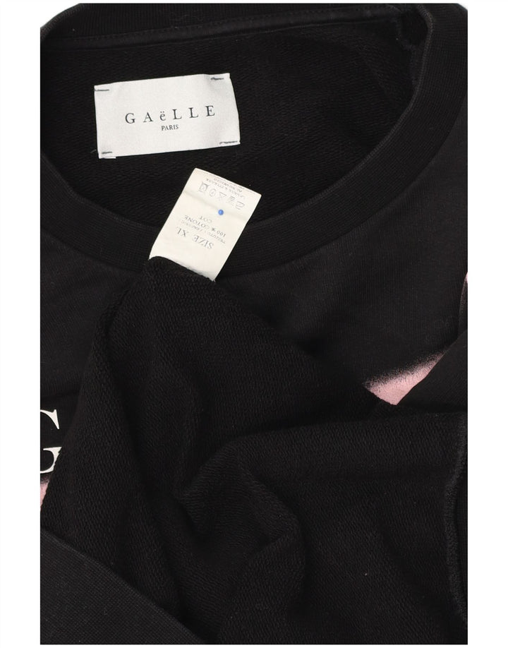 GAELLE Felpa grafica da uomo Maglione XL Cotone nero