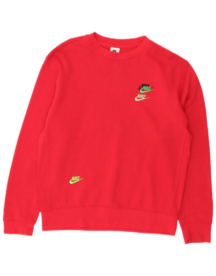 Felpa Nike Uomo Maglione Rosso Medio Cotone