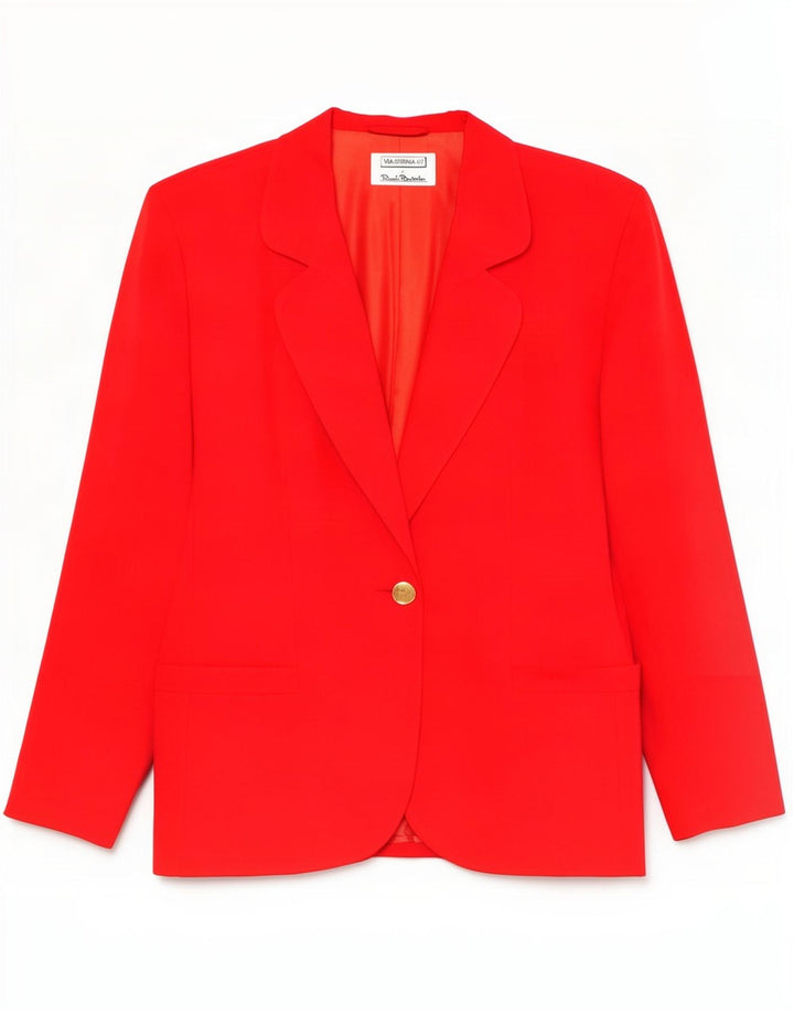 Giacca blazer da donna a 1 bottone Renato Balestra UK 14 media rossa