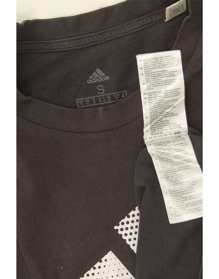 T-shirt grafica da uomo Adidas Top piccola in cotone grigio