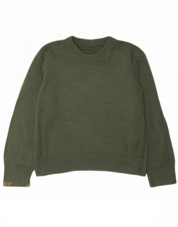 Maglione maglione girocollo da uomo Abercrombie & Fitch piccolo cotone verde