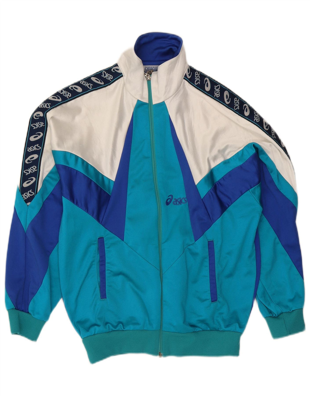 Giacca sportiva da uomo con grafica Asics IT 44 XS Blu Colourblock