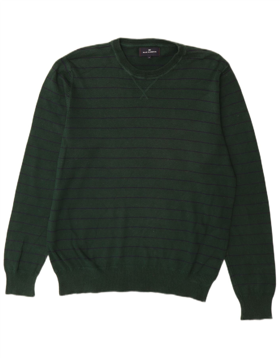 MARKS & SPENCER Maglione maglione girocollo da uomo blu Harbour verde medio