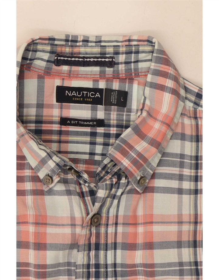 Camicia a maniche corte da uomo Nautica in cotone a quadri multicolore grande