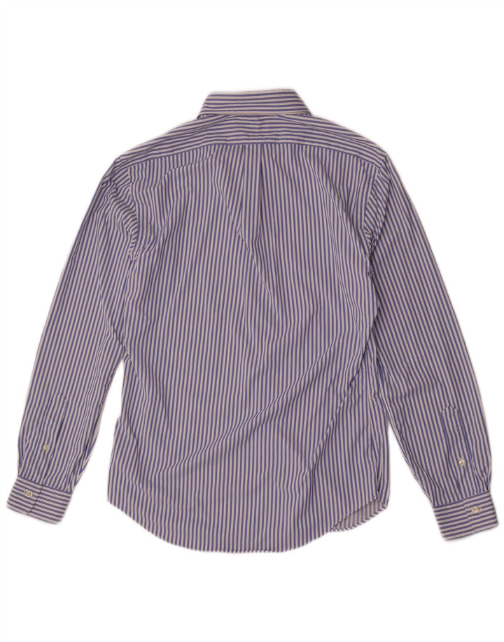 Camicia slim fit da uomo Ralph Lauren in nylon gessato blu medio