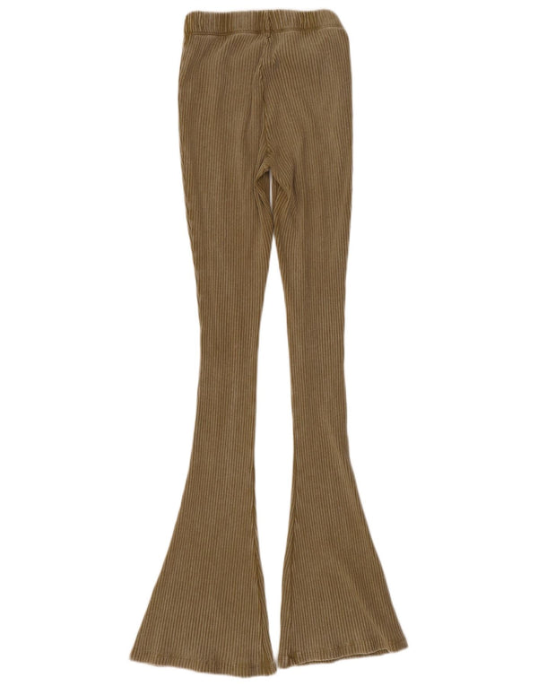 Pantaloni casual svasati da donna Zara medi W28 L33 cotone kaki
