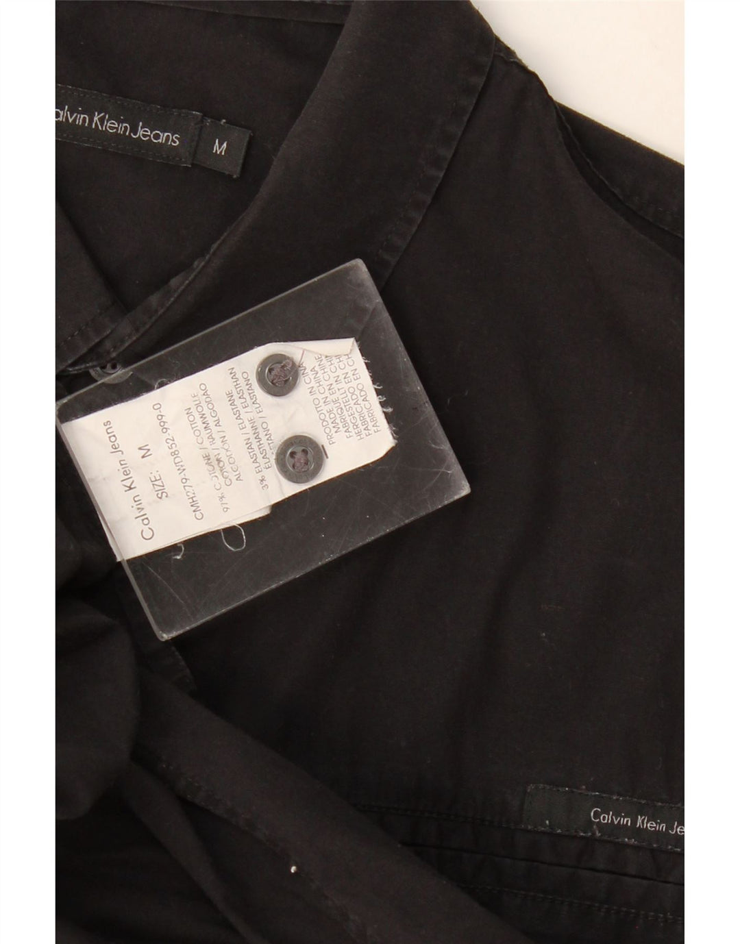 Camicia da uomo Calvin Klein in cotone nero medio