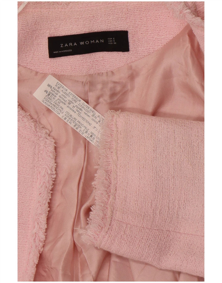 Soprabito aperto da donna Zara UK 10 piccolo in cotone rosa