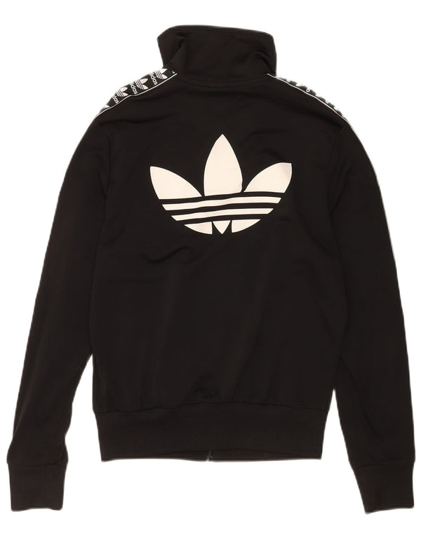 Giacca da ginnastica grafica da donna Adidas UK 10 Small Black Sports