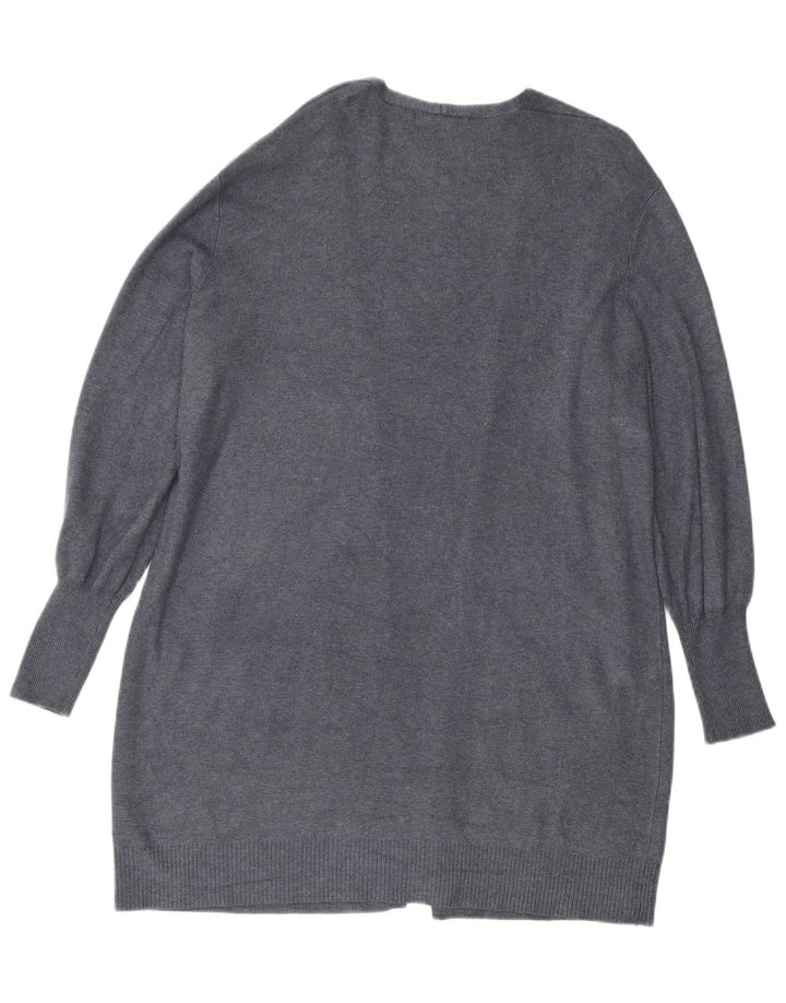 MARKS & SPENCER Maglione cardigan aperto lungo da donna UK 16 grande blu