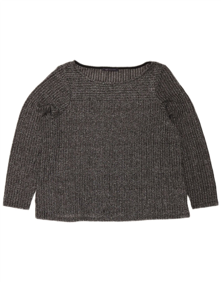 MARKS & SPENCER Camicetta da donna Top UK 20 2XL Poliestere chiazzato grigio