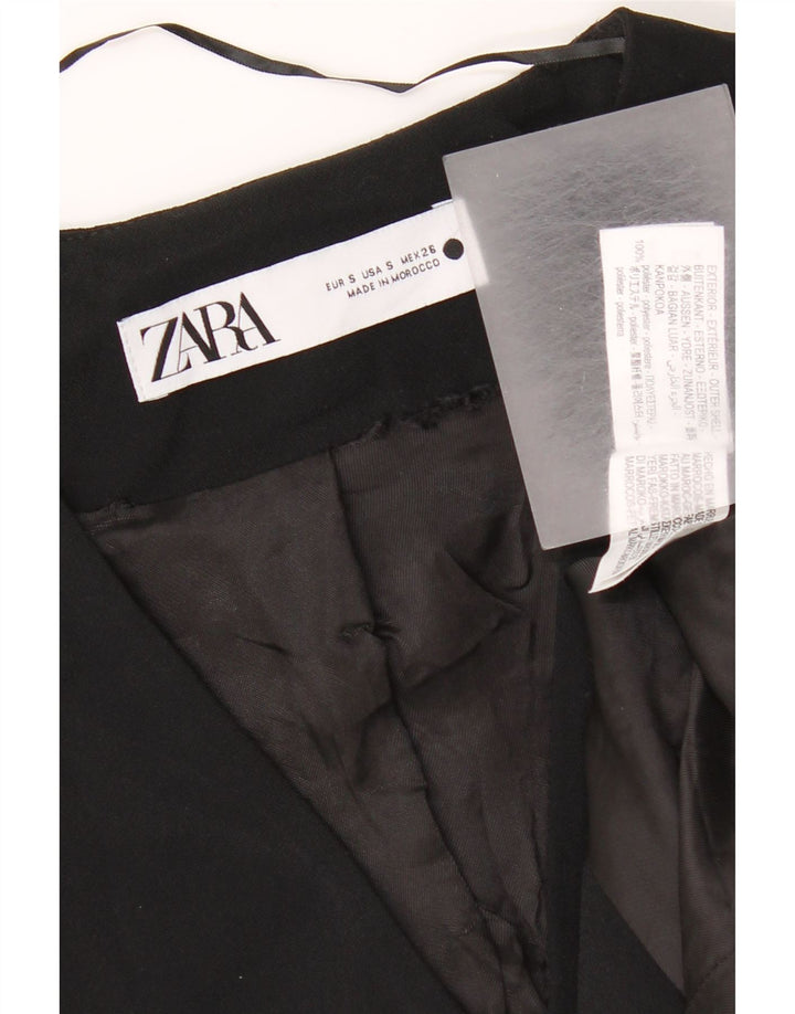 Gilet lungo da donna Zara UK 10 piccolo poliestere nero