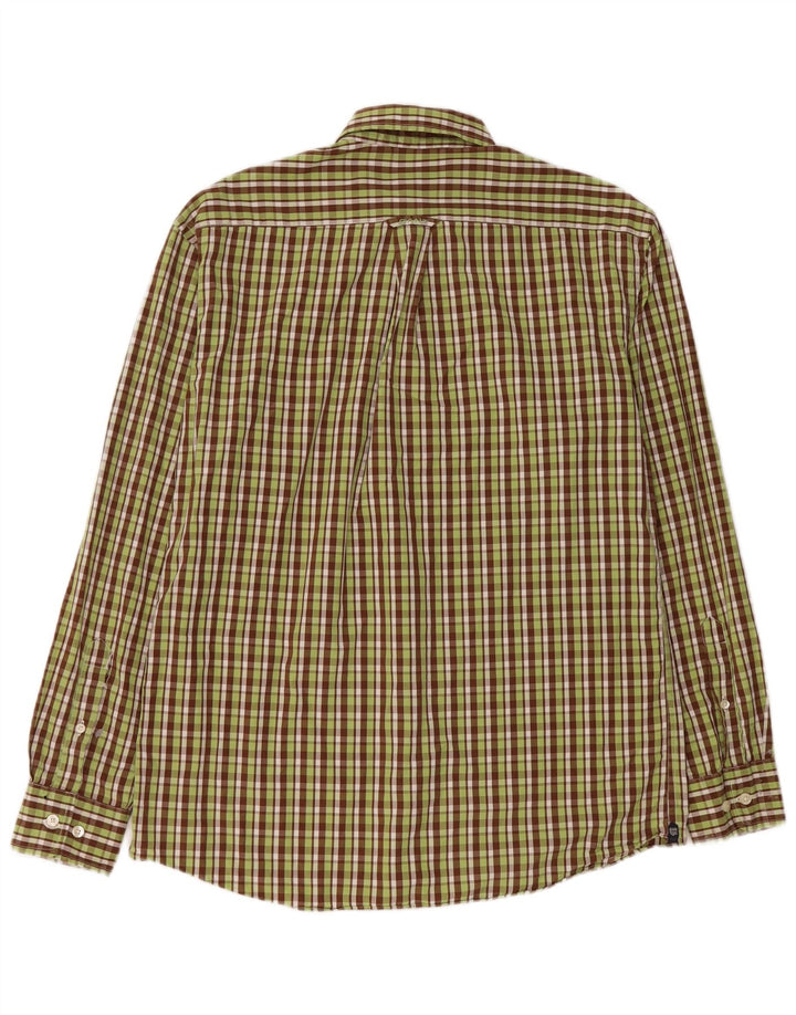 GANT Camicia da uomo in flanella vestibilità regolare in cotone a quadri verde medio