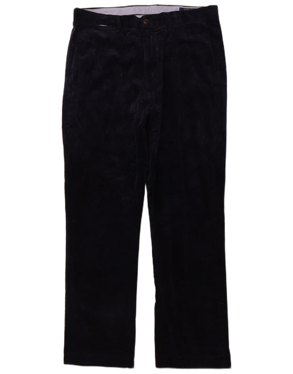 POLO RALPH LAUREN Pantaloni da uomo in velluto a coste dalla vestibilità classica W34 L32 Blu navy