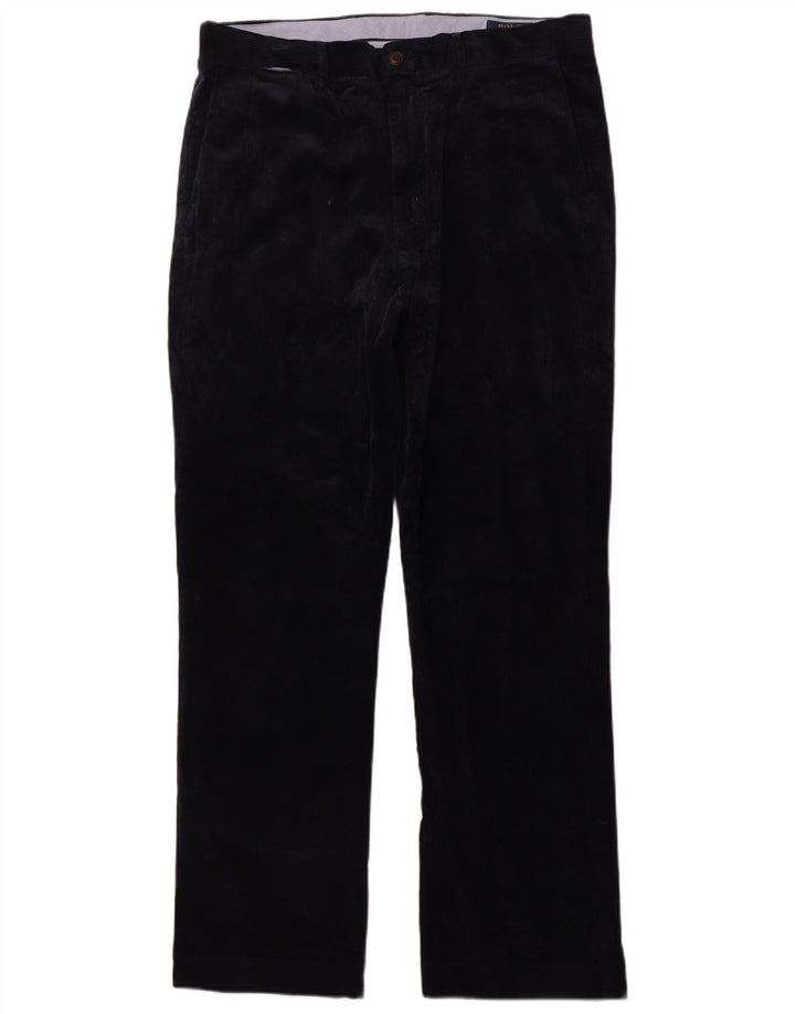 POLO RALPH LAUREN Pantaloni da uomo in velluto a coste dalla vestibilità classica W34 L32 Blu navy