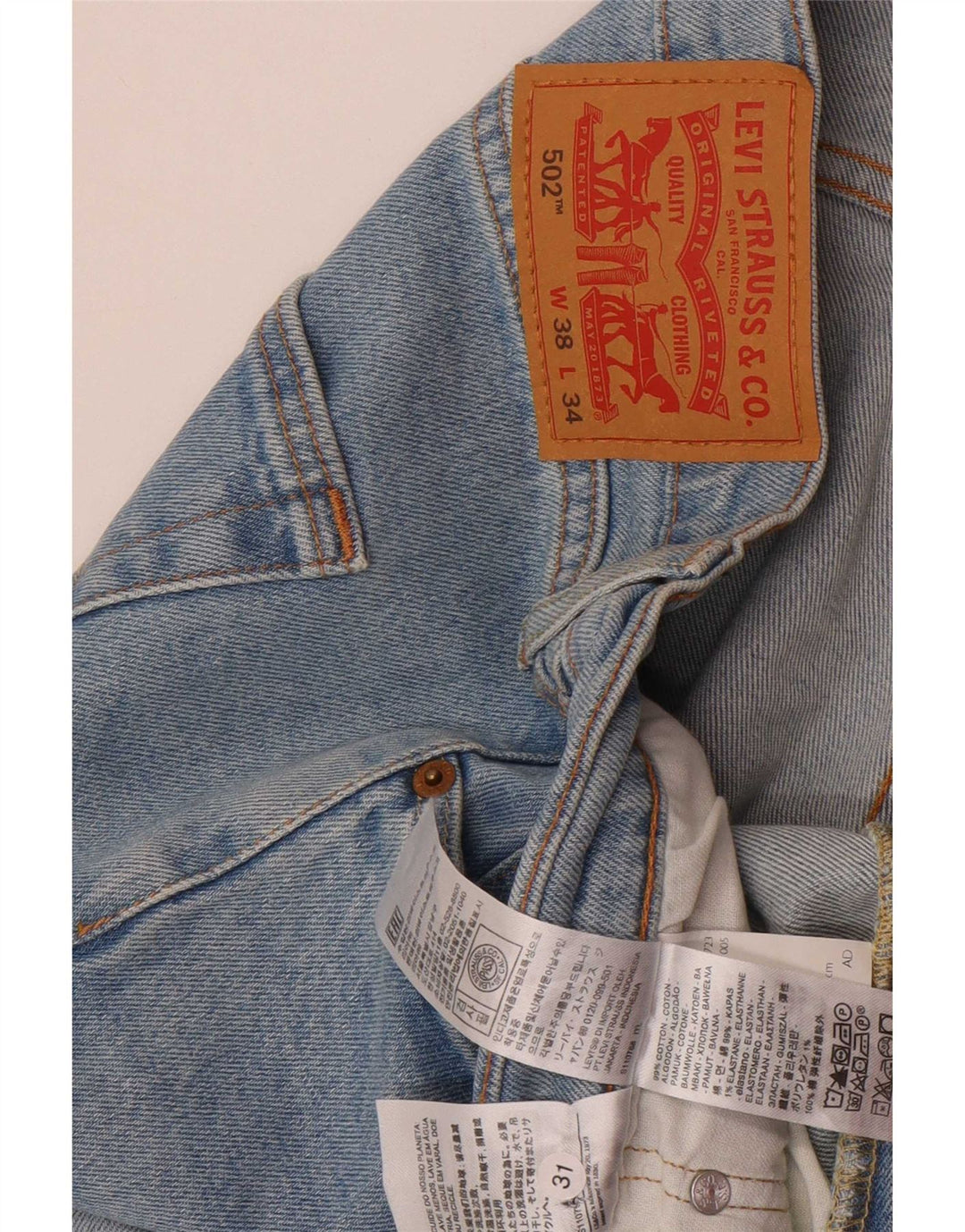 Levi's Uomo 502 Jeans affusolati W38 L31 Cotone blu