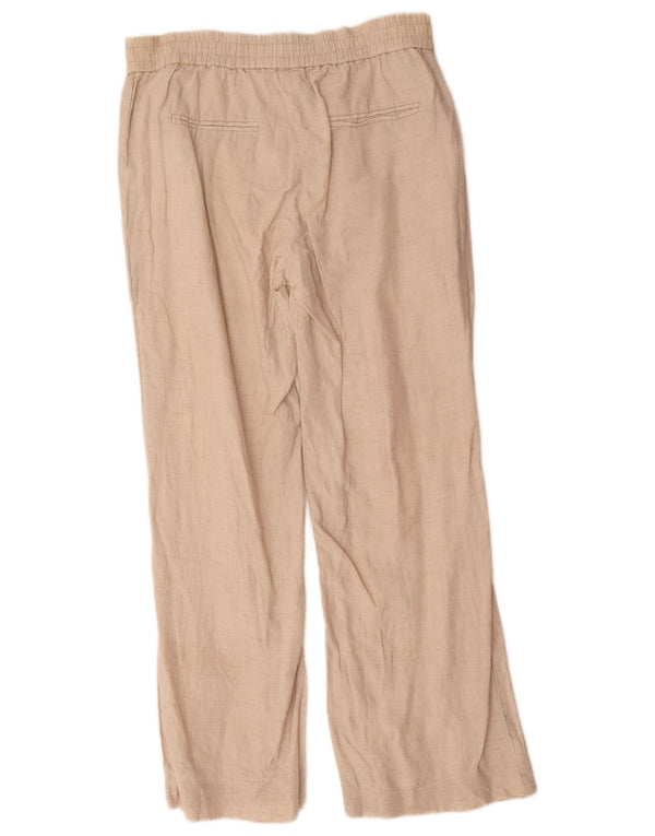 Pantaloni casual larghi da donna Zara piccoli W26 L28 lino beige