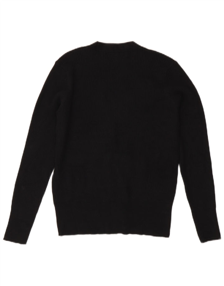 Maglione cardigan da donna Marks & Spencer UK 10 piccolo viscosa nera