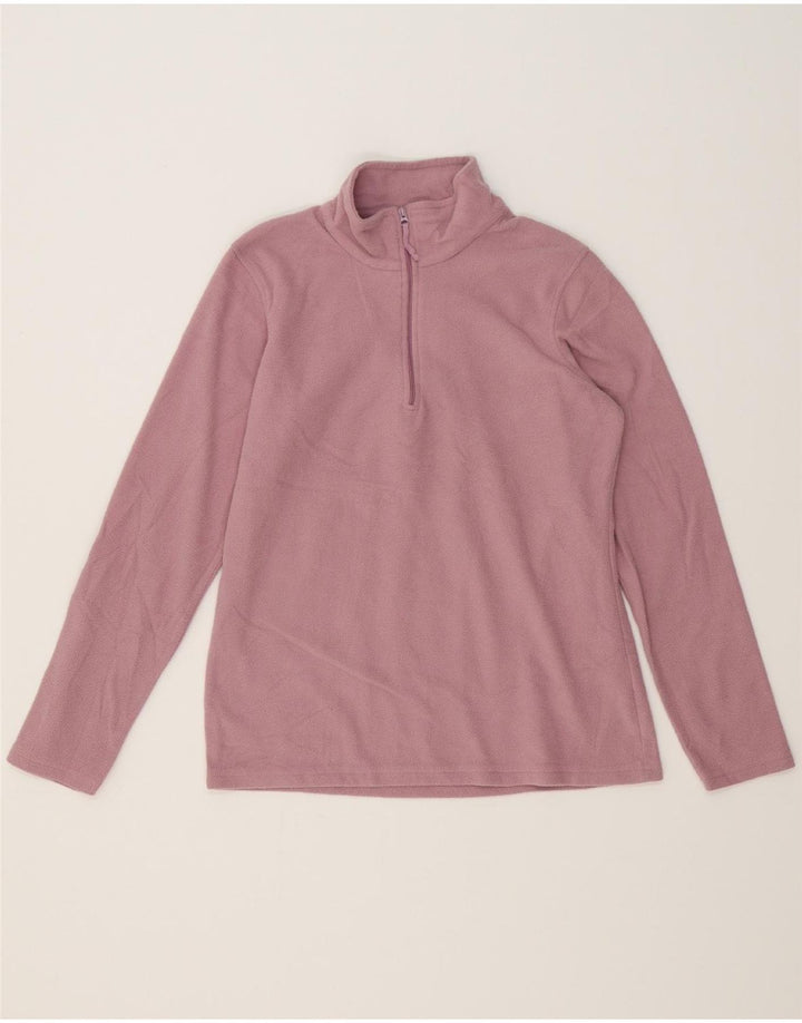 MOUNTAIN WAREHOUSE Womens Zip Neck Fleece Jumper UK 12 Medium Pink Vintage Mountain Warehouse and Second-Hand Mountain Warehouse from Messina Hembry 