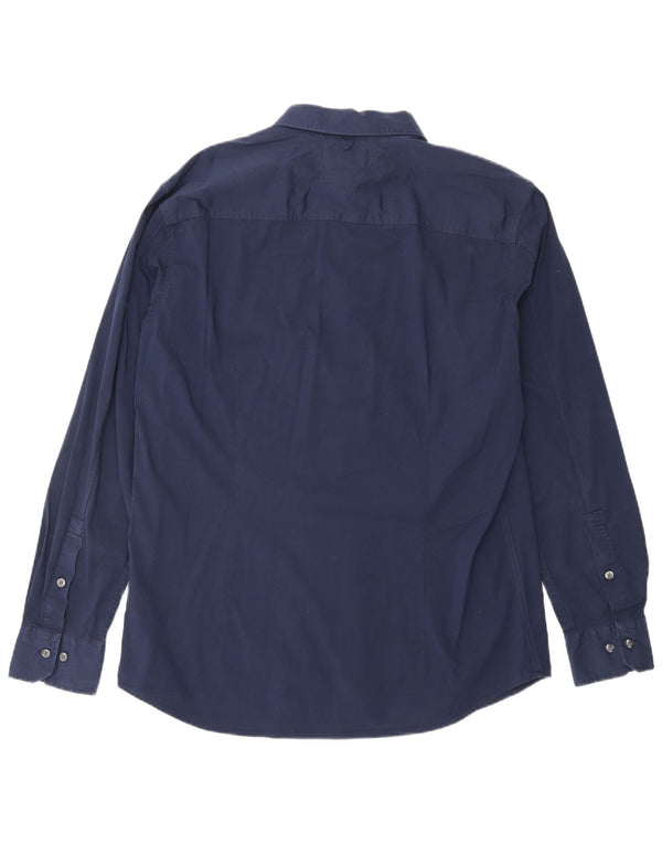 TOMMY HILFIGER Camicia slim fit da uomo XL in cotone blu navy