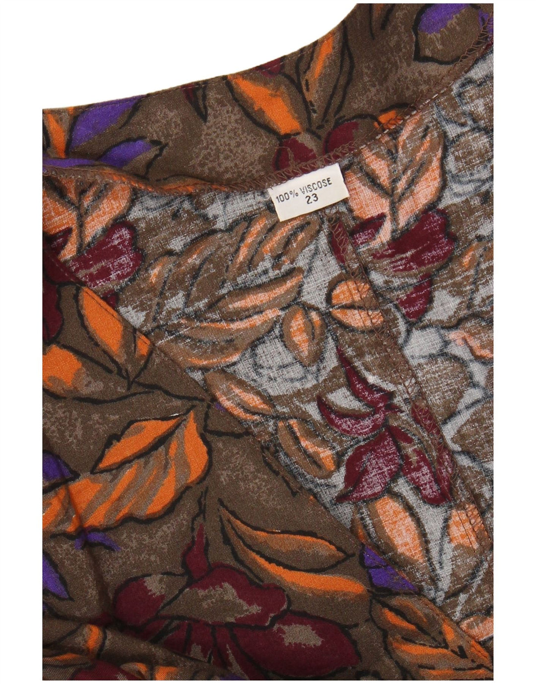 Camicetta da donna VINTAGE UK 20 2XL Viscosa floreale marrone