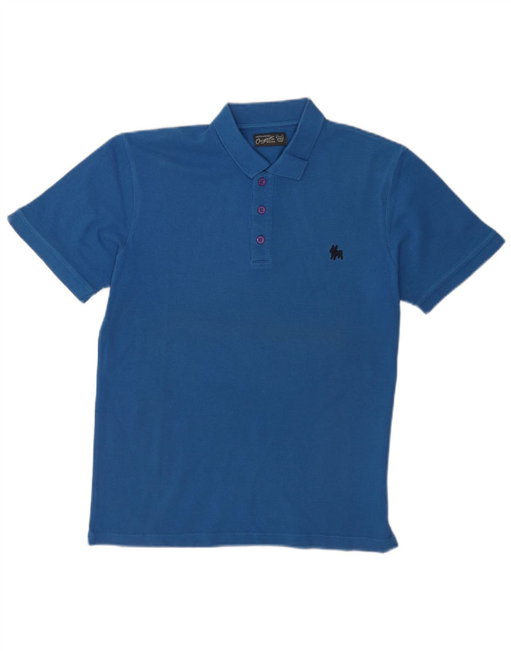 Polo da uomo Jack & Jones in cotone blu medio