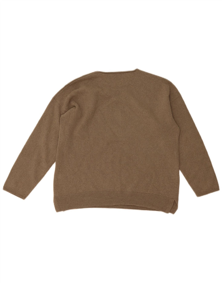 Massimo Dutti Maglione da donna con scollo a barchetta UK 14 Lana grigio medio