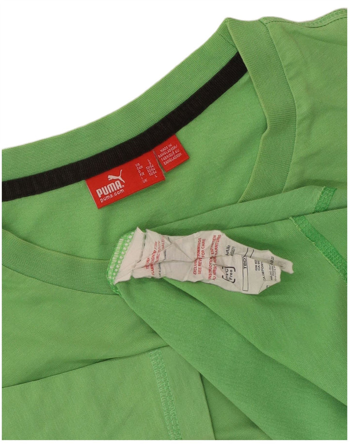 T-shirt grafica da uomo Puma Top grande in cotone verde