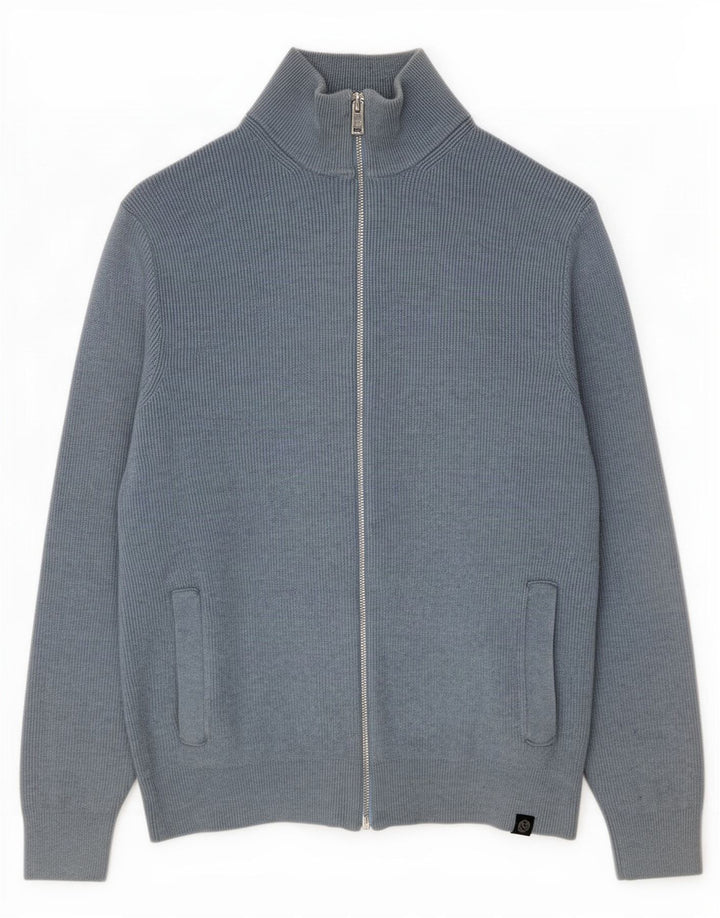 Maglione cardigan da uomo Marks & Spencer poliestere blu medio