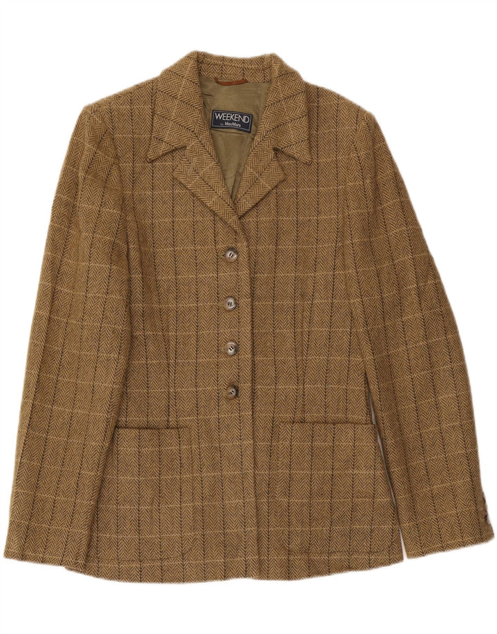 Giacca blazer da weekend da donna Max Mara UK 16 Large Brown Check Classic
