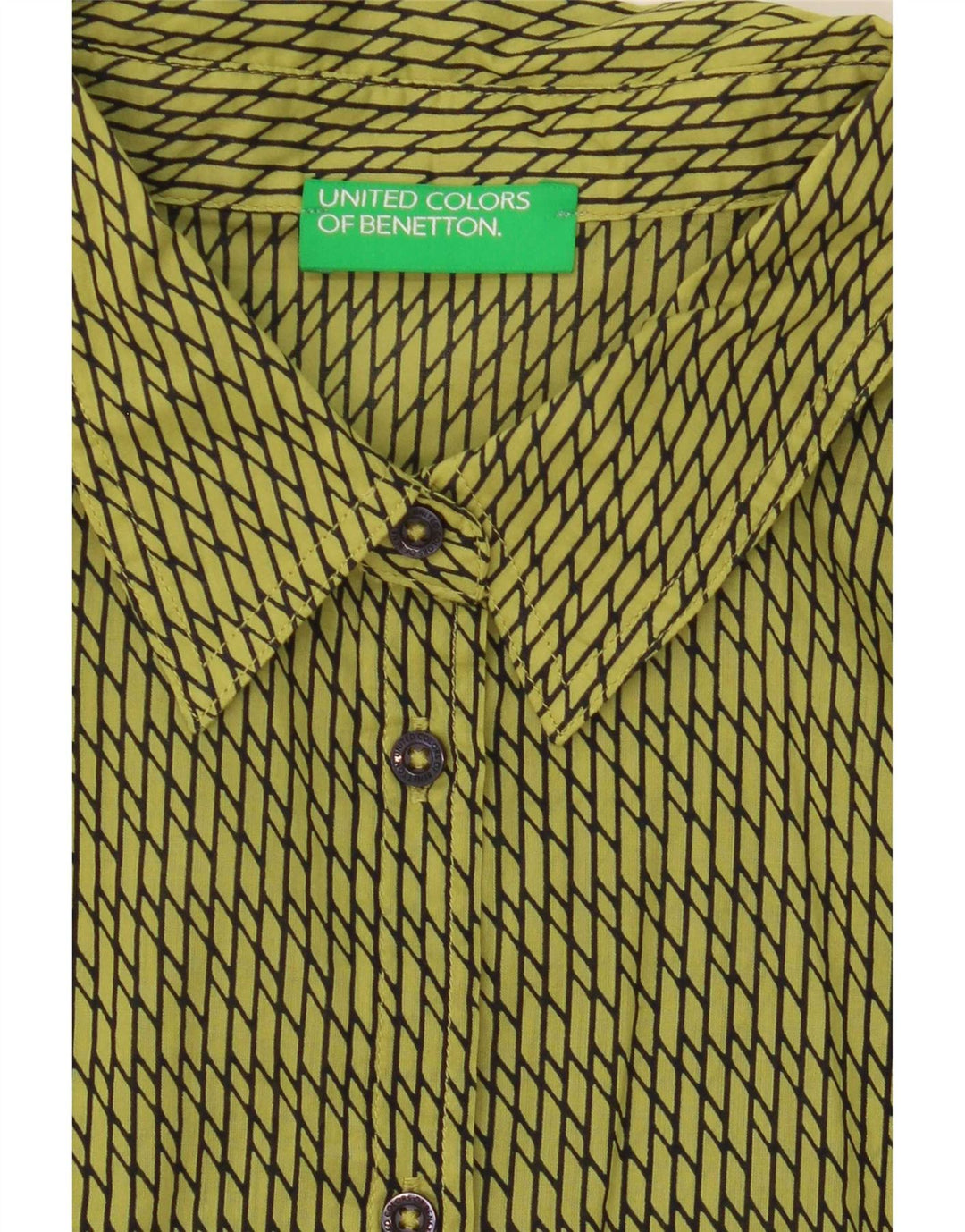 Camicia da donna Benetton UK 16 Large Verde geometrica