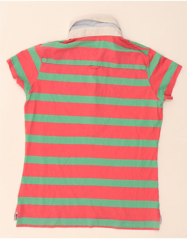 Gant Womens Rugby Polo Shirt UK 14 Large Red Striped Cotton