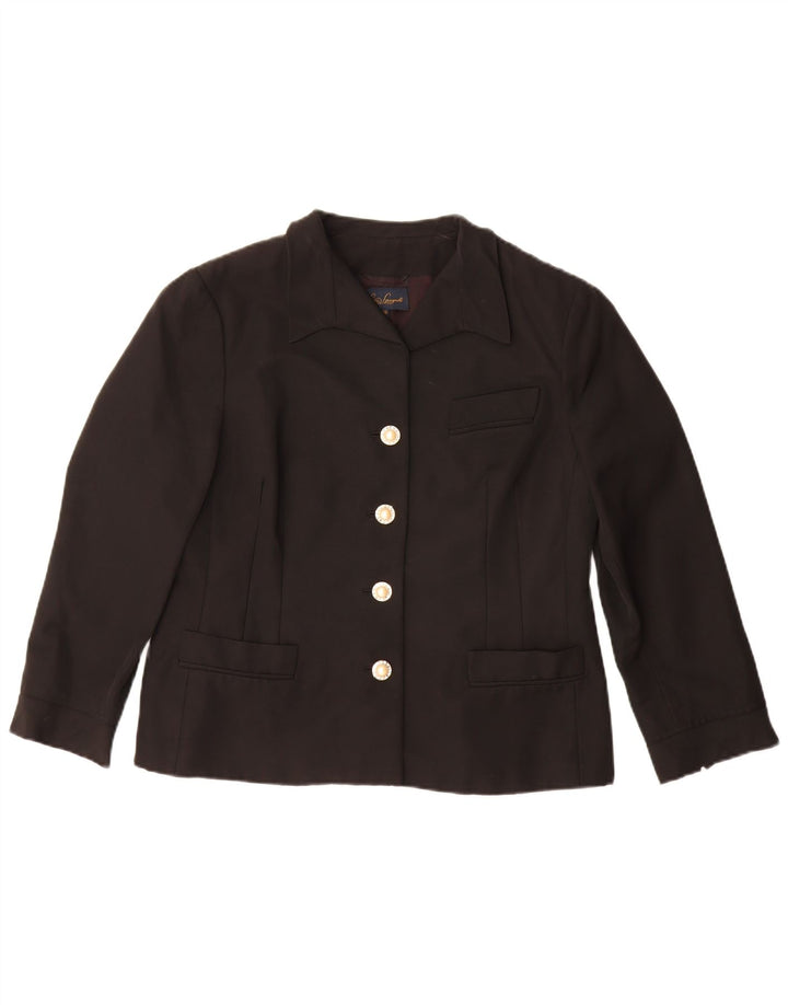Giacca Blazer 4 Bottoni Donna Luisa Spagnoli IT 48 XL Cotone Nero